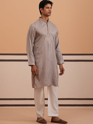 Men's Geometric Embroidered Kurta Set