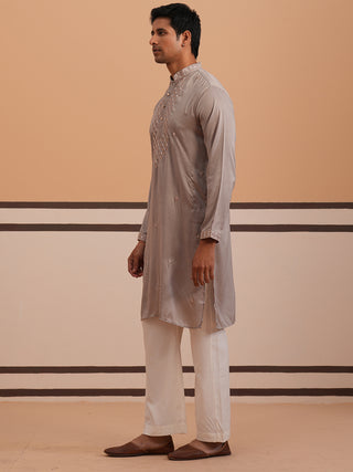 Men's Geometric Embroidered Kurta Set