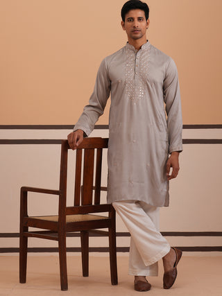 Men's Geometric Embroidered Kurta Set