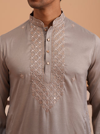 Men's Geometric Embroidered Kurta Set
