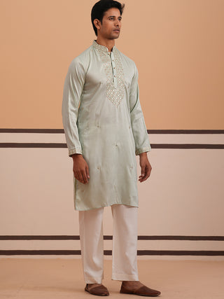 Men's Geometric Embroidered Kurta Set