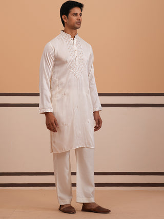 Men's Geometric Embroidered Kurta Set