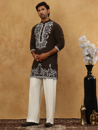 Men Japanese Fabric Embroidered Kurta Set