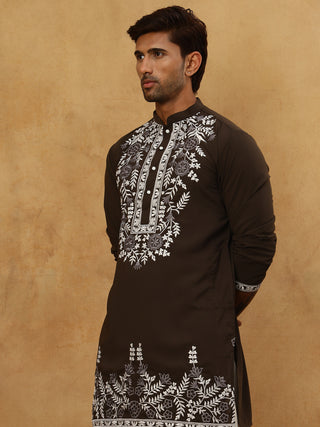 Men Japanese Fabric Embroidered Kurta Set
