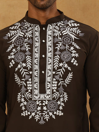 Men Japanese Fabric Embroidered Kurta Set