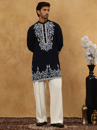 Men Japanese Fabric Embroidered Kurta Set
