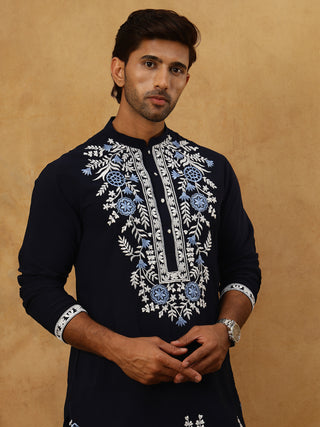 Men Japanese Fabric Embroidered Kurta Set