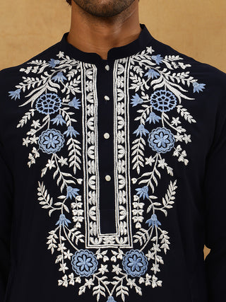 Men Japanese Fabric Embroidered Kurta Set