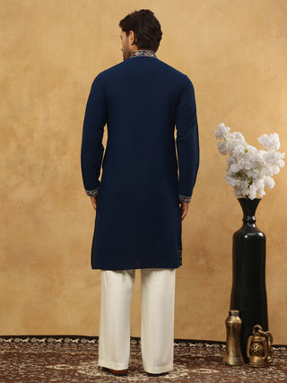 Embroidered Silk Blend Kurta Set