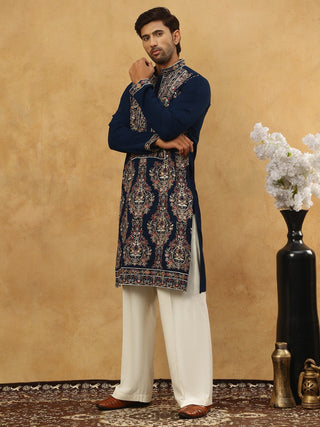Embroidered Silk Blend Kurta Set
