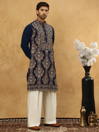 Embroidered Silk Blend Kurta Set