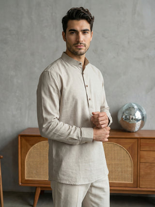 Men’s Solid Pure Cotton Short Kurta