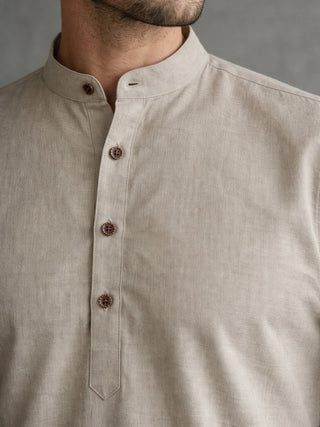 Men’s Solid Pure Cotton Short Kurta
