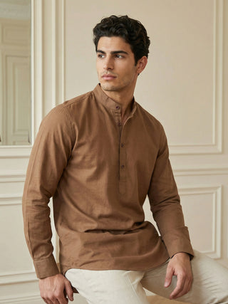 Men’s Solid Pure Cotton Short Kurta