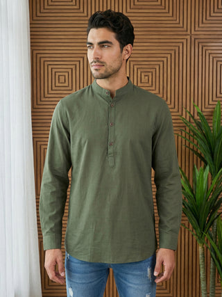 Men’s Solid Pure Cotton Short Kurta