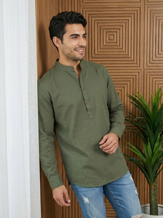 Men’s Solid Pure Cotton Short Kurta