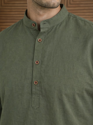 Men’s Solid Pure Cotton Short Kurta