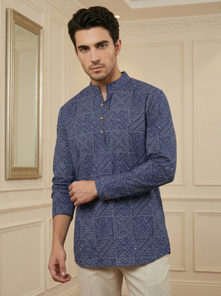 Stylish Printed Cotton Blend Kurta for Men
