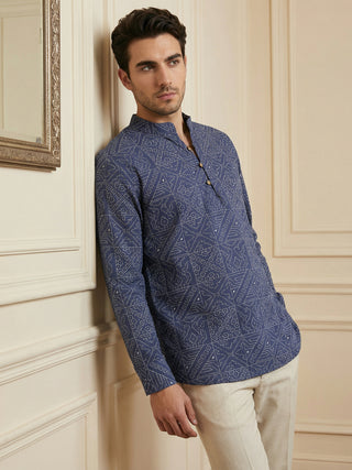 Stylish Printed Cotton Blend Kurta for Men
