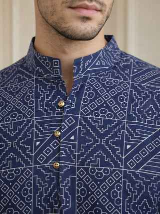 Stylish Printed Cotton Blend Kurta for Men