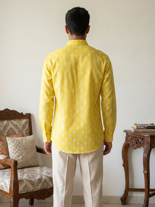 Cotton Blend Traditional Printed Short Kurta