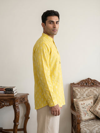 Cotton Blend Traditional Printed Short Kurta