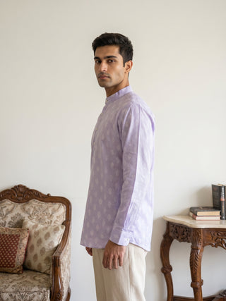 Cotton Blend Traditional Printed Short Kurta