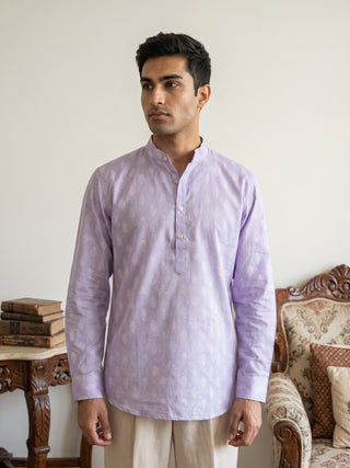 Cotton Blend Traditional Printed Short Kurta