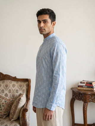 Cotton Blend Traditional Printed Short Kurta