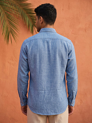 Linen Blend Solid Short Kurta