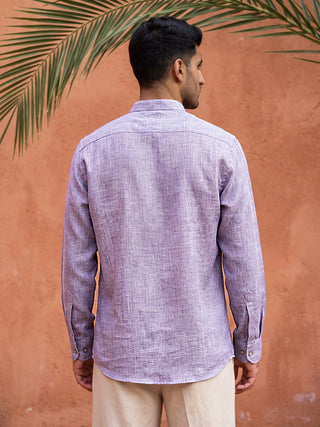 Linen Blend Solid Short Kurta