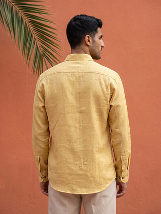Linen Blend Solid Short Kurta