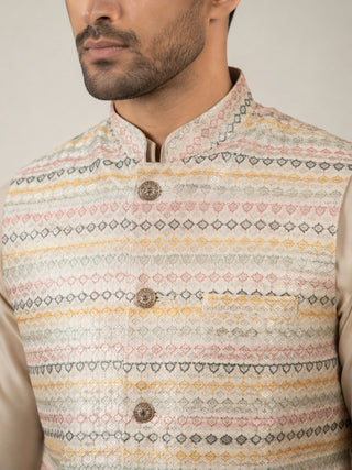 Cotton Blend Traditional Woven Nehru Jacket