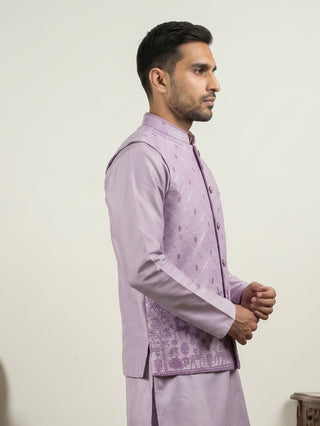 Men's Ethnic Printed Cotton Blend Nehru Jacket