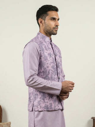 Men's Tropical Printed Cotton Blend Nehru Jacket