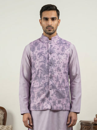 Men's Tropical Printed Cotton Blend Nehru Jacket