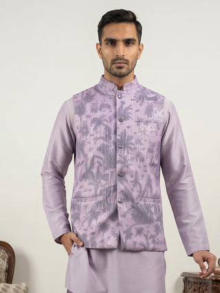 Men's Tropical Printed Cotton Blend Nehru Jacket