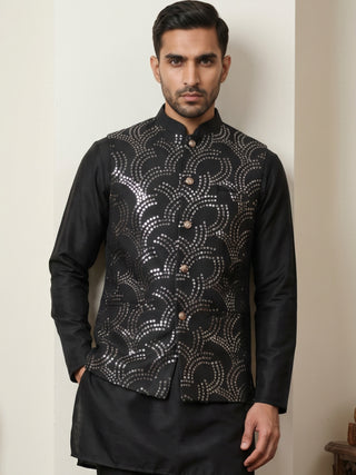 Men's Designer Sequins Embellished Nehru Jacket