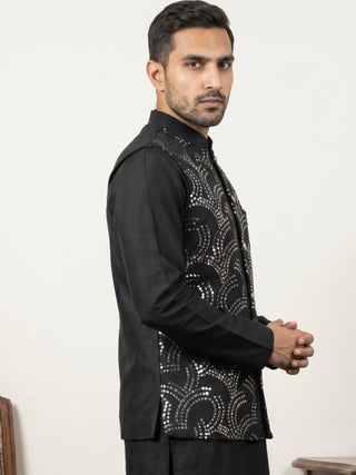 Men's Designer Sequins Embellished Nehru Jacket