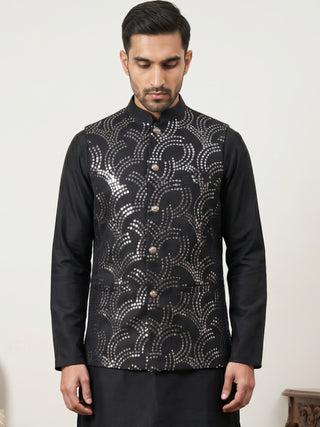 Men's Designer Sequins Embellished Nehru Jacket