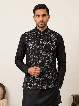 Men's Designer Sequins Embellished Nehru Jacket