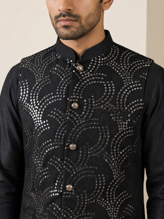 Men's Designer Sequins Embellished Nehru Jacket