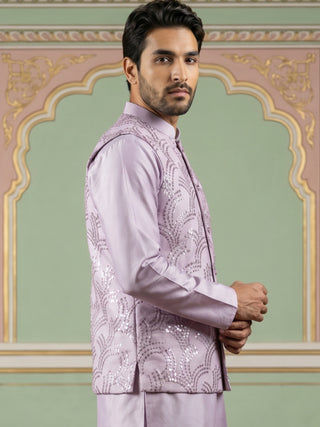 Men's Designer Sequins Embellished Nehru Jacket
