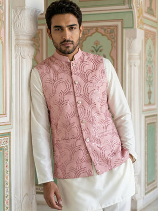 Men's Designer Sequins Embellished Nehru Jacket