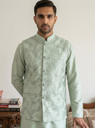 Men's Designer Sequins Embellished Nehru Jacket