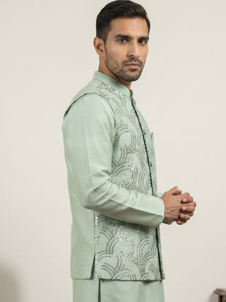 Men's Designer Sequins Embellished Nehru Jacket