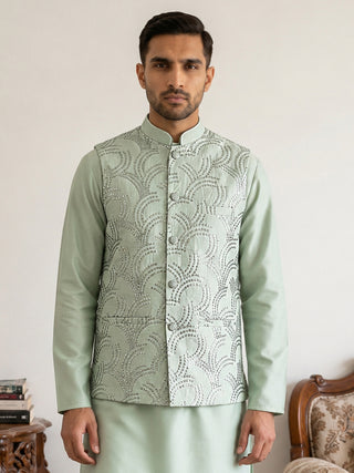 Men's Designer Sequins Embellished Nehru Jacket