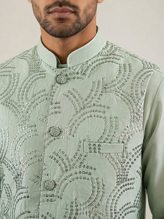 Men's Designer Sequins Embellished Nehru Jacket