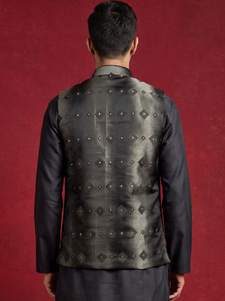 Men Jacquard Woven Design Nehru Jacket
