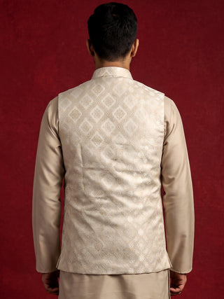 Men Jacquard Woven Design Nehru Jacket